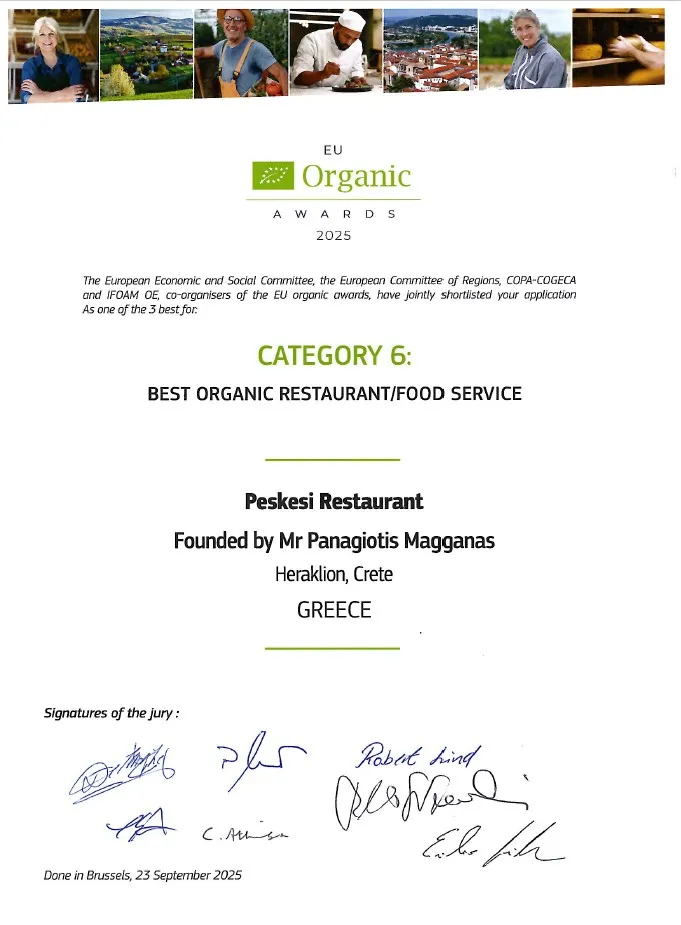 BEST ORGANIC RESTAURANT 2025